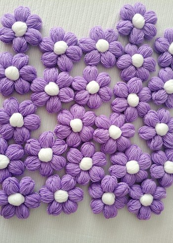 Mor Çiçekli Bohem El Örgüsü Dekor 10 adet fiyatıdır - Görsel 3