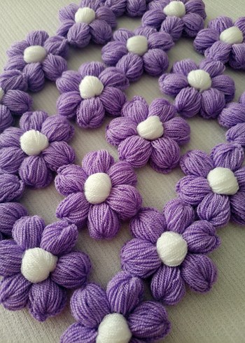 Mor Çiçekli Bohem El Örgüsü Dekor 10 adet fiyatıdır - Görsel 2