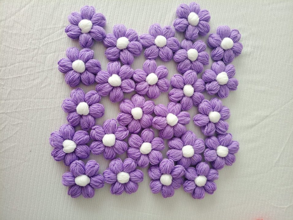 Mor Çiçekli Bohem El Örgüsü Dekor 10 adet fiyatıdır - Görsel 3