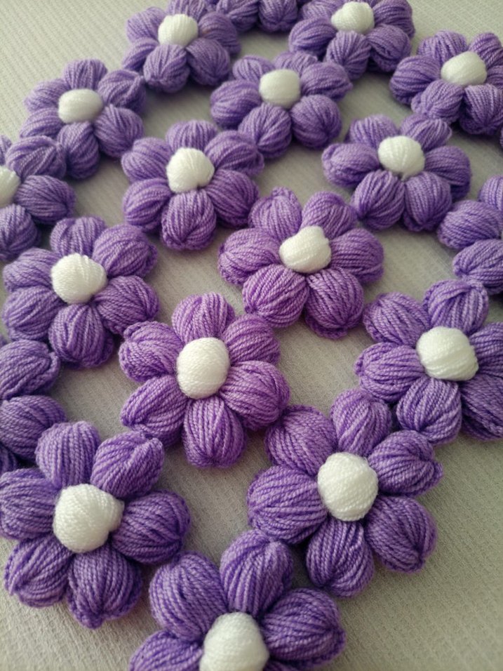 Mor Çiçekli Bohem El Örgüsü Dekor 10 adet fiyatıdır - Görsel 2