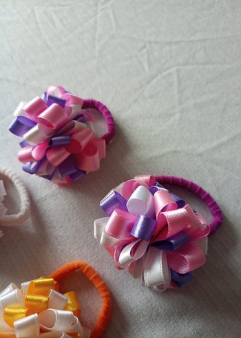 Renkli Kurdeleli Çocuk Saç Tokaları adet fiyatıdır - Görsel 3