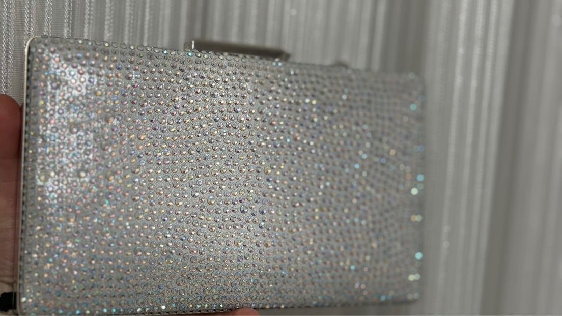 Gri Payetli Kadın Abiye Çanta - Görsel 2