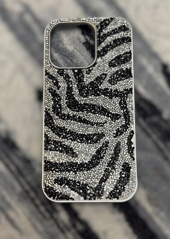 Gri Payetli Rock Punk Telefon Kılıfı - Görsel 3