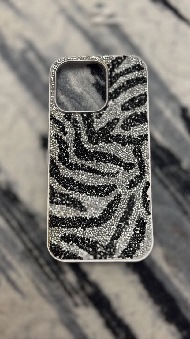 Gri Payetli Rock Punk Telefon Kılıfı - Görsel 3