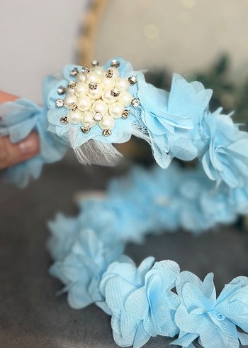 Mavi Fırfırlı Bohem Saç Aksesuarı - Görsel 3