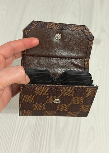 Kahverengi Kareli Deri Kadın Cüzdan - Görsel 2