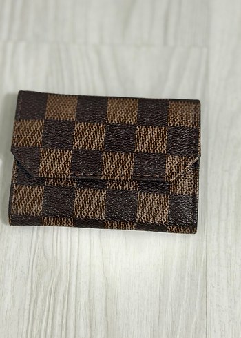 Kahverengi Kareli Deri Kadın Cüzdan - Görsel 3