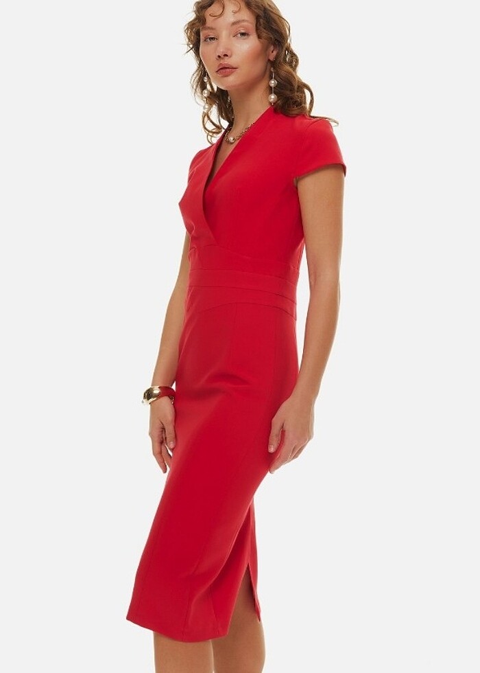 Chima Kırmızi Elbise - Görsel 2