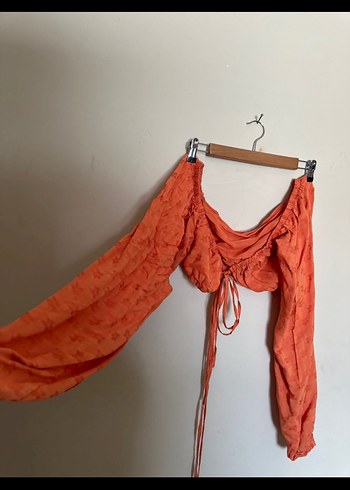 Turuncu Mini V Yaka Düğmeli Kadın Tulum - Görsel 2