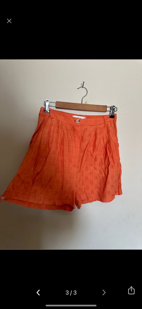 Turuncu Mini V Yaka Düğmeli Kadın Tulum - Görsel 3