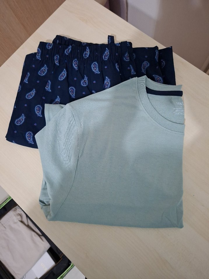 M&S Erkek Kısa Kol ve Şortlu Pijama Takımı - Görsel 2