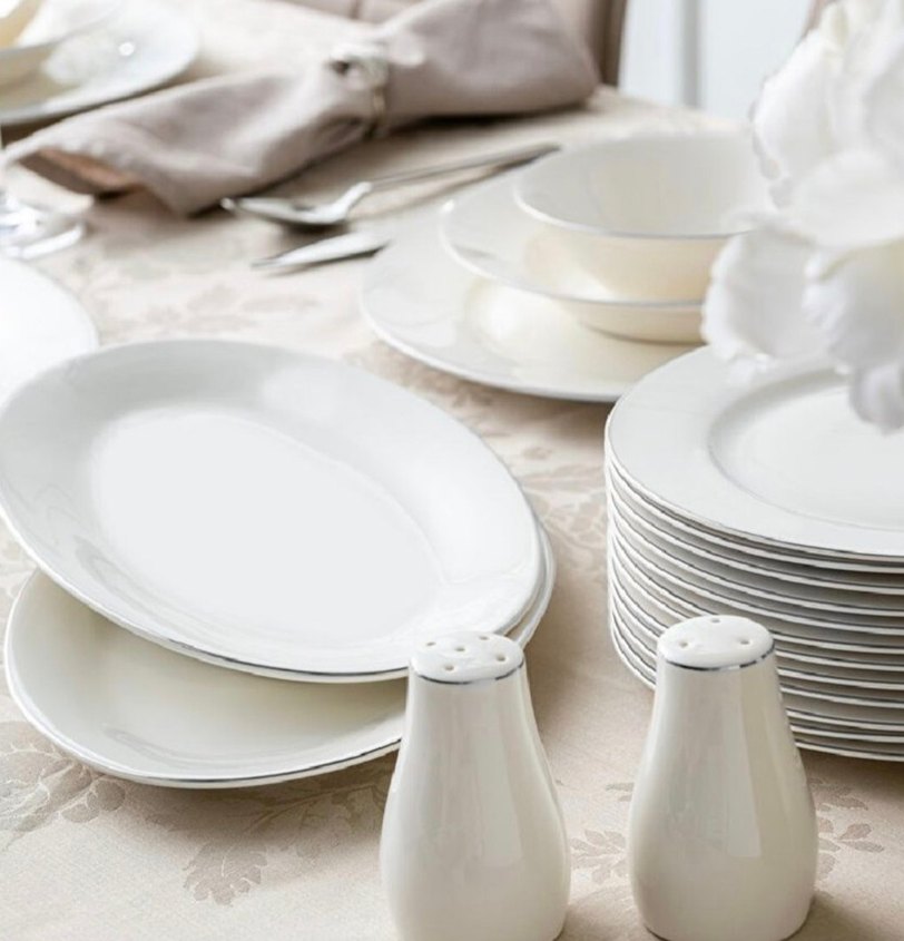 Emsan Beyaz Platın 12 Kişilik Yemek Takımı - Görsel 4
