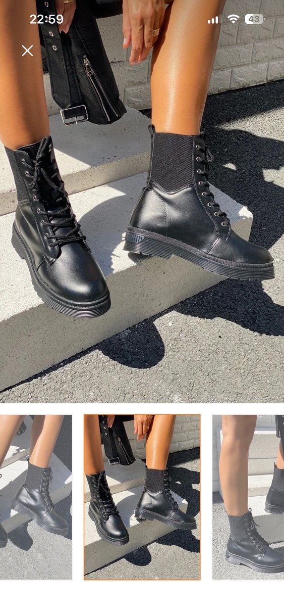 Siyah  Bağcıklı Kadın Bot - Görsel 2