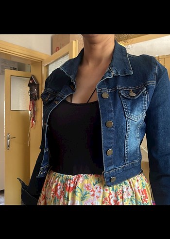 Diğer Kot ceket crop