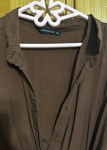 Kadın Kahverengi Uzun Keten tunik - Görsel 2