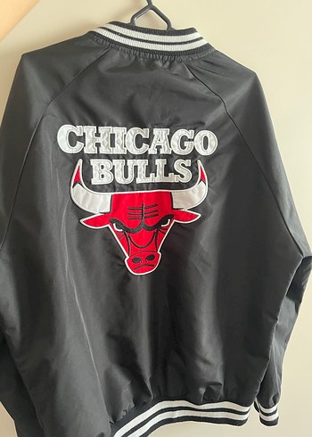 Chicago Bulls Siyah Fermuarlı Spor Ceket