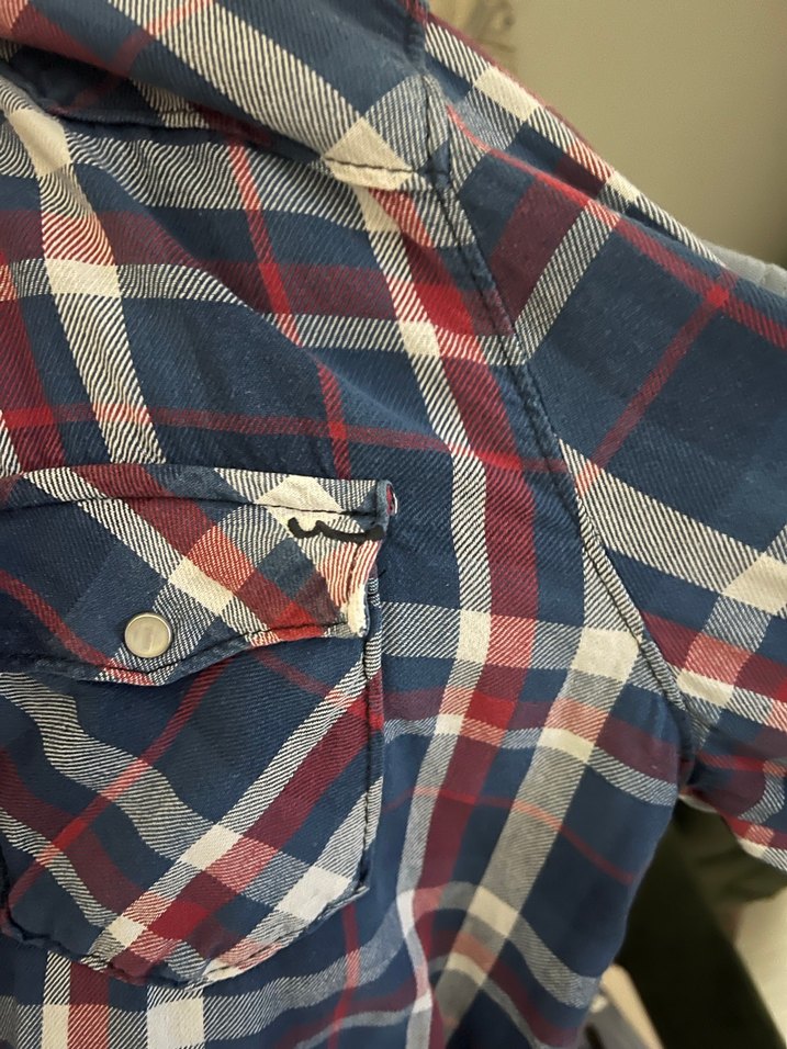 Düğmeli Mavi Pamuklu Kadın Gömlek - Görsel 5