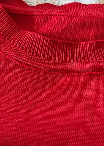 Kırmızı Kadın Saten Sweatshirt - Görsel 4