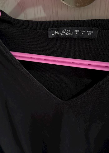 Siyah V Yaka Pilili Uzun Kollu Kadın Kazak - Görsel 2