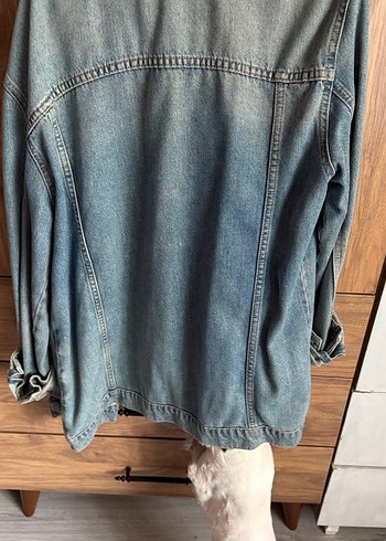 Düğmeli Gevşek Kesim Kadın Kot Ceket - Görsel 5