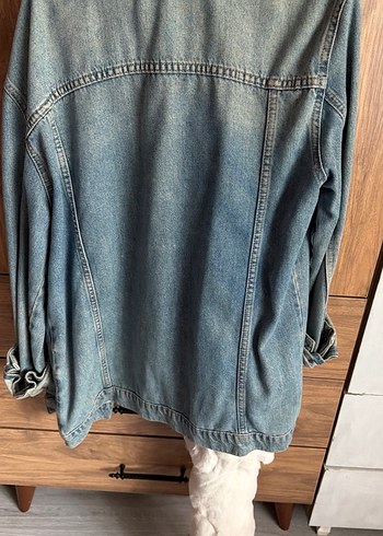 Düğmeli Gevşek Kesim Kadın Kot Ceket - Görsel 4