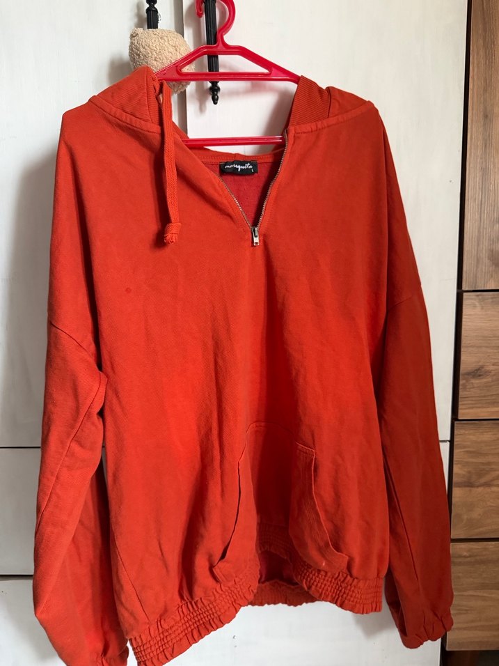 Kırmızı Keten Salaş Hamile Eşofmanı - Görsel 4