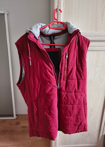 Fermuarlı Bordo erkek Spor Yelek