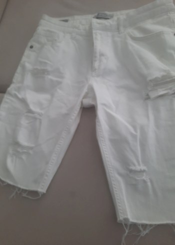 Beyaz Erkek Mini Street Wear Şort