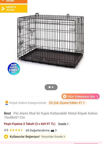 Best Pet Alemi Katlanabilir Metal Köpek Kafesi