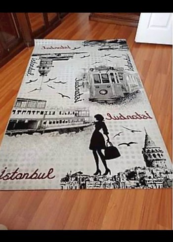 Gri Desenli İstanbul Temalı Halı