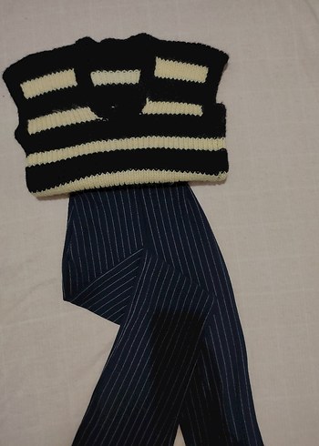 m Beden siyah Renk Kadın lacivert çizgili pijama Pantolon