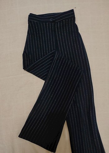 Kadın lacivert çizgili pijama Pantolon