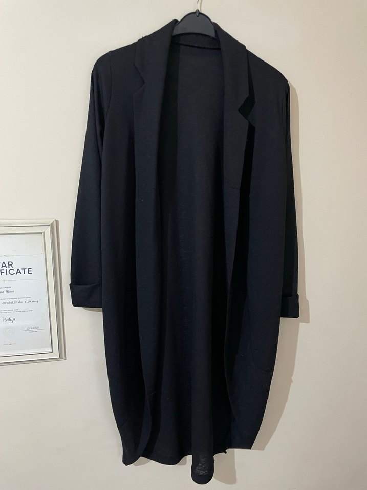 Siyah Midi Kadın Kaban - Görsel 3