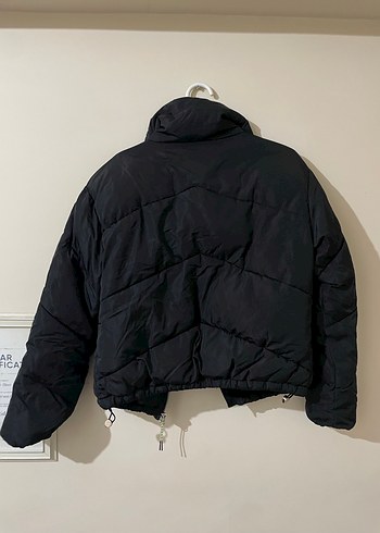 Kadın Siyah Fermuarlı Midi Kışlık Mont - Görsel 2