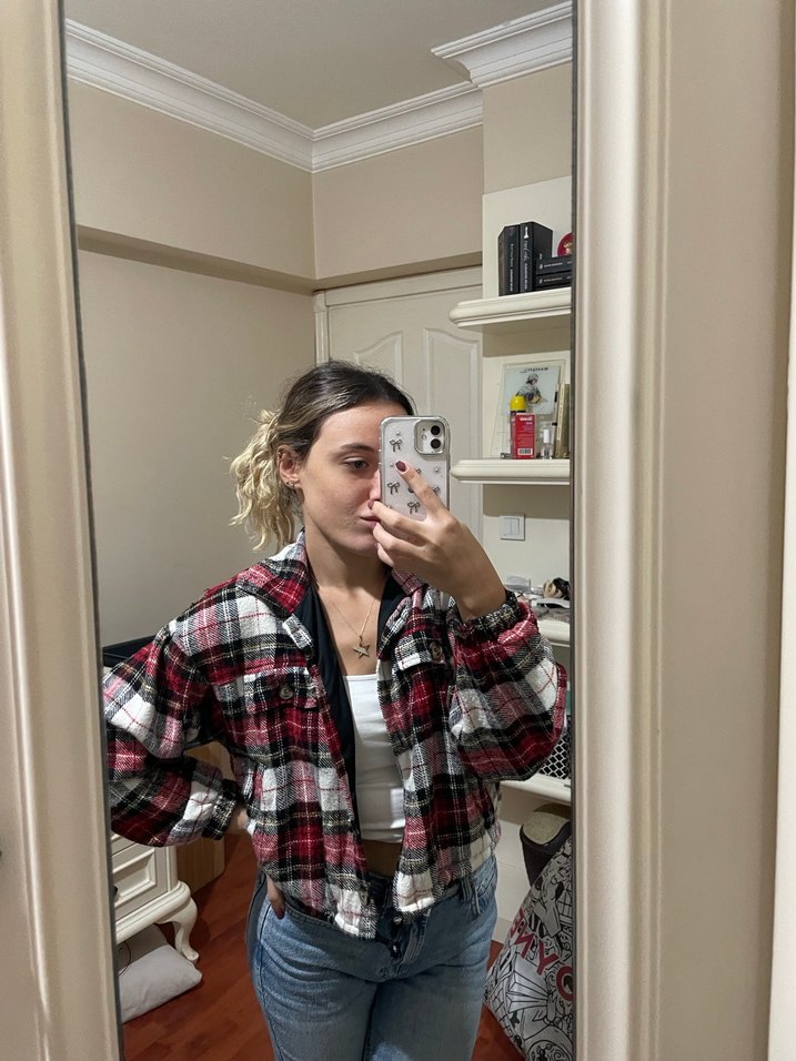 Kadın Ekose Ceket - Görsel 2