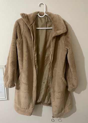 Bej Midi Kadın Ceket, Rahat ve Şık - Görsel 3