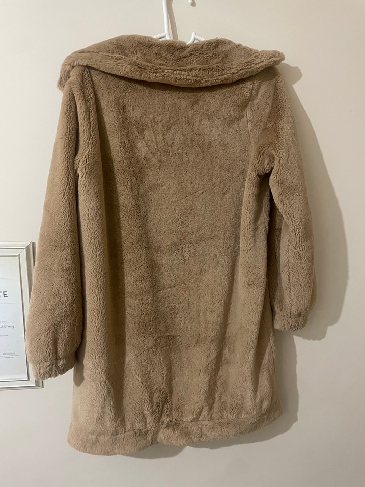 Bej Midi Kadın Ceket, Rahat ve Şık - Görsel 4