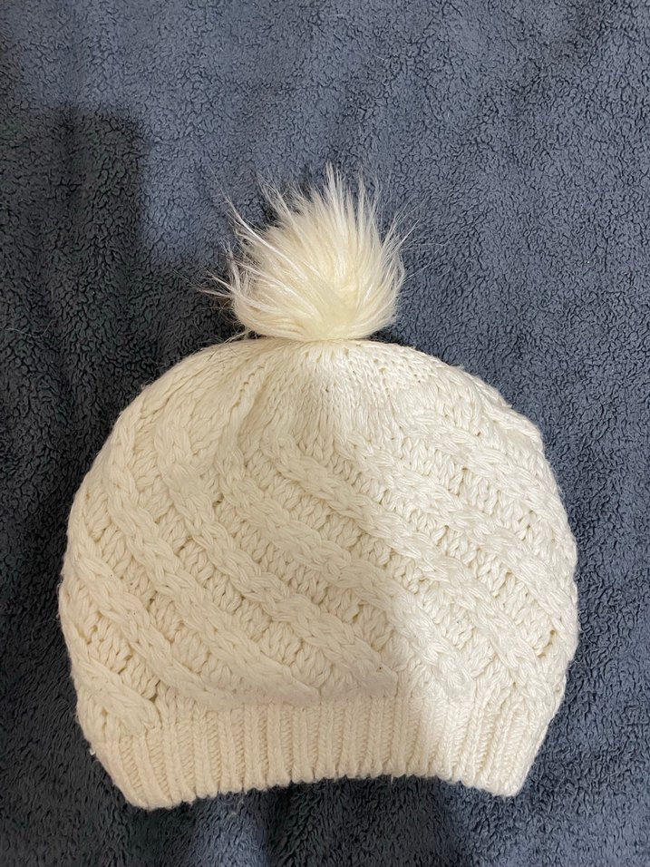 Örgü Beyaz Kadın Bere - Görsel 2