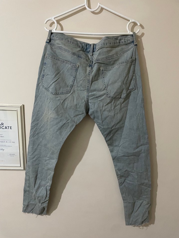 Gri Dar Kesim Erkek Kot Pantolon - Görsel 2