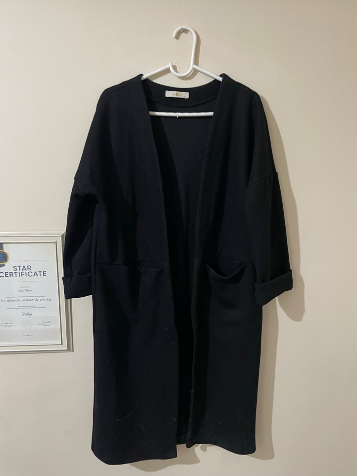 Siyah Midi Kadın Kaban - Görsel 3