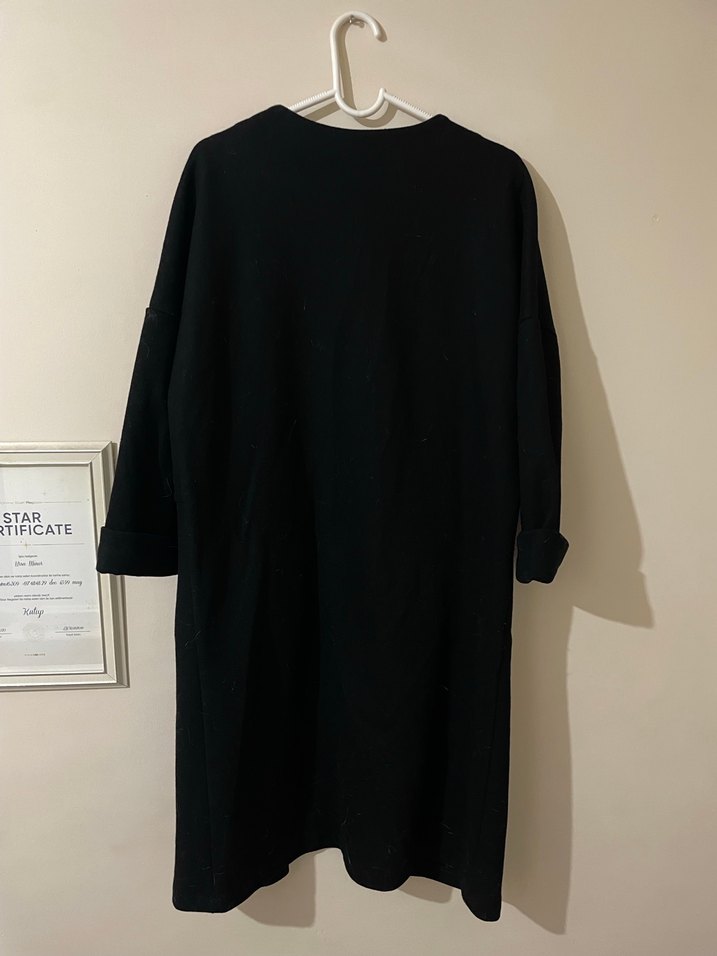 Siyah Midi Kadın Kaban - Görsel 4