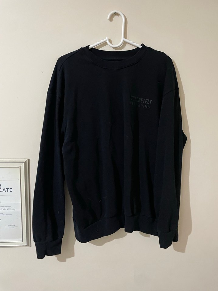 Siyah Oversize Sweatshirt - Görsel 2