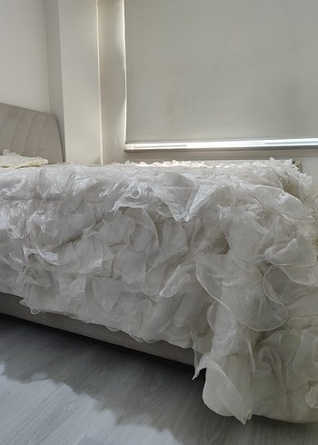 Nakışlı Kırık Beyaz  Yatak Örtüsü - Görsel 7