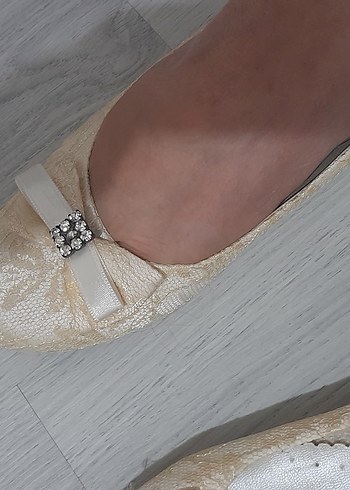 bej tul detayli babet - Görsel 3