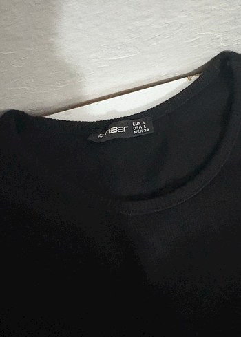 Diğer Siyah Parlak Mini İşlemeli Crop Top