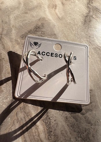 Gri Mini Tokalı Kadın Küpeler - Görsel 3