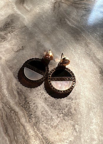 Dantelli Altın Renk Mini Bohem Küpe - Görsel 2