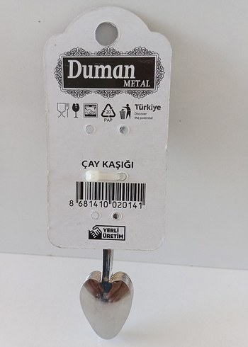 Beden gri Renk Kalp desenli çay kaşığı