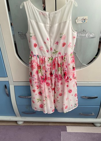 LC Waikiki Pembe Çiçek Desenli Elbise