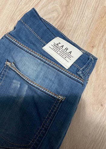 36 Beden Mavi Düğmeli Regular Fit Kadın Kot Pantolon
